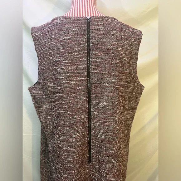 NWT Ann Taylor LOFT Plus Purple Pink Boucle Tweed Sleeveless Shift Dress Size 20 - Picture 8 of 10